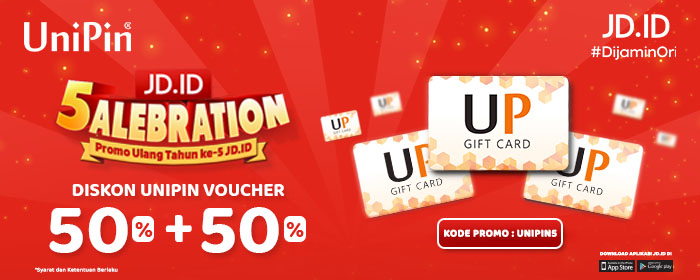 Diskon 50%+50% di  Digital 5alebration JD.ID!